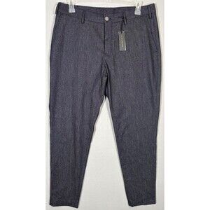 NWT J Hilburn Pants Men 36x31 Denim Blue Business Casual 100% Wool Pants